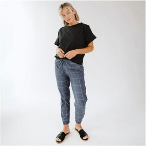 Albion Indigo Windowpane Jetsetters jogger pants sz small